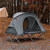 SoBuy OGS60-L-HG Tenda da Campeggio, Lettino da Campeggio Pieghevole in Alluminio, Viaggio in Campeggio con Tetto, Sacco a Pelo, Carico Massimo 150 kg