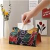 NONE 1PC Porta fazzoletti minimalista in pelle PU, design semplice per soggiorno, cucina, ufficio, organizer multiuso per la casa