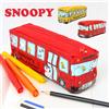 Bandai Astuccio Snoopy a Forma di Autobus, Borsa per Cancelleria con Design Cartoon, Grande Capacità, in Tela, per Studenti, Regalo Scolastico