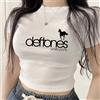 NONE Deftones crop top da donna con grafica dollette meme, divertente maglietta estiva jojifuku goth anime economica per l'estate