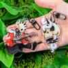 NONE Portachiavi in acrilico Punk Skellie per borse e laptop - Portachiavi in plastica trasparente stile punk scheletro, fantastici e originali