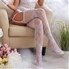 XIANGSHANGIRL Nuovi Collant Morbidi Bianchi Traspiranti con Motivo Floreale, Calze a Rete per Matrimoni, Bodystocking Sexy a Vita Alta per Donne