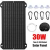 luxuglow Pannello solare da 30 W portatile monocristallino USB + uscita tipo C Caricatore esterno Power Bank per ventole per fotocamera tablet telefono da campeggio