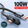 NONE Cavo di Ricarica Rapida 100W ad Angolo Retto 90 Gradi USB C Tipo C, Cavo Dati per Ricarica Veloce di Cellulari Samsung