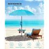 SONGMICS Ombrellone 160 cm di Diametro, Ombrellone da Spiaggia, Protezione Solare UPF 50+, Inclinabile 30°, Altezza Regolabile, con Ripiano e Gancio, per Giardino, Senza Base, Blu