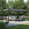 NONE Pergola con Tetto a Lamelle 3x4 m in Tessuto e Alluminio, Colore Antracite, per Terrazza, Giardino, Balcone, Ombreggiabile, Resistente al Vento, Robusta, Protezione Solare, Resistente alle Intemperie