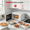 galanz Forno a Microonde Compatto Galanz 20L 700W P4 Bianco - 6 Livelli di Potenza, Funzione Scongelamento, Manopole Meccaniche, Interni Facili da Pulire