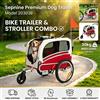 NONE Sepnine 20303B Passeggino Pieghevole per Animali Domestici 2-in-1, Leggero, Rimorchio per Bicicletta, Jogger, Trasportino da Viaggio Adatto per Cani di Piccola e Media Taglia
