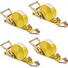 SucceBuy Set di 4 Cinghie a Cricchetto 1.5in x 10/20ft con Doppio Gancio a J per il Fissaggio di Rimorchi e Kayak