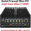 Topton Mini PC Firewall Solido 14a Gen Ultra 7 155H 4x/2x 10G SFP 6*2.5G LAN Intel vPro Thunderbolt 4 2xNVMe Proxmox Home Server
