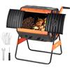 VEVOR Compostiera da Giardino Rotante a Doppia Camera da 200 L per Esterni con 2 Porte Scorrevoli e Sistema di Aerazione, Compostiera Rotativa per Rifiuti Esterni, da Cucina e da Cortile.