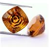 SBI Gems 22.08 Cts Naturale Miele Quarzo Cuscino Taglio Concavo Paio 14x14 MM Loose Gemme