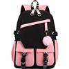 Generic College Borsa del Campus Zaino per la Scuola in Bianco e Nero Femminile Burden Alleviation Boys School Borse Zaini per Spalle junior Zaino per lo Shopping Rosa (rosa)
