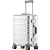 Simcat All Aluminum Carry On Suitcase, Aluminum Hard Shell Luggage, Airline Approved Carry On Suitcase with TSA Locks, Wheels (Silver,20 pollici)
