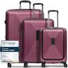 REDOLZ Set di valigie rigide 3 pezzi | S 55 cm con tasca laptop + M 66 cm + L 77 cm | Espandibili con soffietto | Ultra leggere | 4 ruote & TSA (Essentials 14)