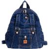 HYFWVPNZ Mini zaino in denim per donna e uomo - Zaino in tela vintage, graziosa borsa a tracolla, piccola e bella (Navy)