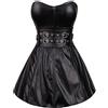 COOKOE Indietro Zipper Lady Gotico Punk Pelle Bustier Corsetto Abito Abiti Nero Plus Size