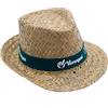 SILABA TONICA Cappelli di Paglia Personalizzati - Set di 10 Cappelli con Logo o Frase - Colore del Nastro a Scelta - Cappelli da Uomo e da Donna per Eventi - Stile Tirolese