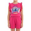Disney Stitch T-Shirt e Pantaloncini per Ragazze, Design 'Cute But Cheeky' Pigiama Intero per Bambina, Taglia 6 Anni | Rosa