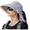 INSISMY Cappello Pescatore Donna Estivo con Tesa Larga Cappello Sole Anti UV Antivento Cappello Mare Trekking Safari con Apertura per Coda di Cavallo