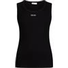 Liu Jo Canotta A Costine Logo Piccolo Ricamato da Donna TA6097 (IT, Testo, L, Regular, Regular, Nero)