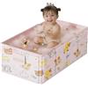 ROUSKY Vaschetta Bagnetto Neonato Pieghevole, Vaschetta Bagno Bambino Portatile 0-3 Anni, Vasca per Neonati Salva Spazio con Motivo Animale, in PVC, per Doccia, Viaggio e Casa, Gialla