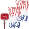 Bruislard 2 piccole reti da basket, rete di ricambio per pallacanestro, 8 passanti, mini rete per la sostituzione di reti in interni ed esterni, tessitura a tre colori
