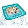 Generico Frigo Gonfiabile | Vassoio Galleggiante Quadrato Grande Portatile Con Tappo Di Scarico,Cooler Gonfiabile Da Buffet - Per Piscina Giardino Estate Birra Bevande Snack Picnic Spiaggia