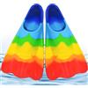 Chingcoo Pinne da nuoto per bambini, in silicone, per bambini e adulti, per immersioni subacquee, allenamento in acque libere, snorkeling, principianti (colore arcobaleno, XS)