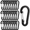 KOHAND 30 mini moschettoni a clip, 5 x 2,6 cm, a forma di D, in alluminio nero, ganci a molla per chiavi, zaino, escursionismo, corsa, accessori da campeggio