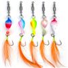 Machilea Twist Spoons - Esca per trote con rotelle, per trote e trote, 5 pezzi (arancione piuma 4,8 g)