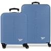 Reebok Boston Denim Set di Bagagli 46x65x25 cm Rigido ABS Lucchetto a Combinazione Integrato 56L 6.6 kg 4 Doppie Ruote Bagaglio a Mano