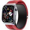 Domars Smartwatch con Analisi Pressione Sanguigna Abilitata alla Pompa, Orologio Schermo AMOLED HD da 2.06 Pollici, Informazioni ECG, Modalità di Movimento Multiplo AI, Batteria da 530 mAh (Rosso)