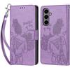 KENHONER Custodia per Samsung Galaxy S25 FE 5G Cover, Viola | Portafoglio in Pelle PU Retro, Antiurto Flip, Slot per Schede, Funzione Stand, Chiusura Magnetica