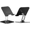 Topiky Supporto per Tablet Pieghevole, Supporto per Tablet da Tavolo Regolabile con Rotazione a 360 Gradi, per in Alluminio per Scrivania, Dock per Accessori da (BLACK)