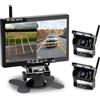 Fuluku Kit Telecamera Retromarcia Wireless 7 Monitor, 2 Telecamere Posteriore Auto con BSD, Impermeabile IP68, Visione Notturna Supergrandangolo, Installazione Facile per 12-36V Camion, Camper, Furgoni
