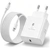 AOKUTDA Cavo di ricarica rapida USB C da 60 W per Samsung Galaxy S26 Ultra,S25 S24 S23 S22 S21 Plus/FE/Ultra,alimentatore di rete con cavo di ricarica da 2 m per Samsung A17 A16 A57 A37 A26 A56 A36 (Bianco)