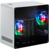 Freenove Mini Case for Raspberry Pi 5 (NOT Included), Dual M.2 NVMe SSD Slots, PWM ARGB Fans Light Sync, CPU Tower Cooler, Power Button with Indicator Light, Setup Software