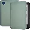 Caweet Cover per Kobo Clara Color/Kobo Clara BW 6 pollici versione 2024, custodia in pelle PU ultra leggera con accensione e spegnimento automatico, verde