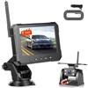Hikity Display IPS da 5, Kit Telecamera Retromarcia Solare Wireless per Veicoli, Telecamera Magnetica IP69 Grandangolare Aiuto Parcheggio