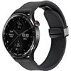 Koelaa 22mm Ricambio Cinturino per Garmin Forerunner 265/255/965/Vivoactive 4/Venu 2/Venu 3, Silicone + Pelle Cinturino con Chiusura Magnetica-Nero