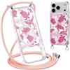 ZhuoFan Magnetica Custodia per iPhone 17 Pro 6,3 con Cordino, Trasparente Case Aesthetic Estivi Modello Tartaruga Rrosa Disegni Cover Compatibile con MagSafe Protezione Collana Cellulare Femmina, 03