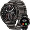 KOSPET TANK T4 Special Edition Smartwatch Uomo, Rugged Militare AMOLED,GPS con Mappe Offline,impermeabile 10 ATM,Batteria 50 Giorni,Chiamate Bluetooth, cardiofrequenzimetro per Android e iOS Nero