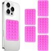 BWOOOWE 5 Pezzi Ventosa per Telefono in Silicone Supporto Antiscivolo per Cellulare Ventosa Auto Compatibile con Custodie iPhone e Android Supporto Hands Free per Selfie e Video(Rosso scuro)