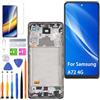 HLYGZX Display per schermo LCD Samsung Galaxy A72 4G, ricambio TFT, A725F A725F/DS A725M, montaggio digitalizzatore touch, kit di parti di riparazione (nero con cornice, senza impronte digitali)