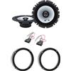 IPNOSIS Kit 2 Casse Anteriori ALPINE SXE-1725S Per VW Golf VI VII, VW New Beetle (No Cabriolet) Fino al 2010, VW Polo Dal 2009 In Poi Da 165mm Con 2 Supporti Anteriori E 2 Connettori
