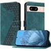 YIRRANZD Custodia per Google Pixel 8, Cover a Libro in Pelle PU con Slot Cart e Silicone TPU Bumper, Flip Caso Portafoglio Cover per Google 8 (Verde)