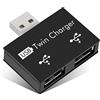 Sorandy Hub USB 2.0 a 2 Porte, Adattatore Multiporta USB, Hub Dati Portatile Ultra Sottile, Mini Splitter USB per Dispositivi con Porta USB (Nero)