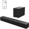ULTIMEA 2.1 Canali Soundbar, 240W Sound Bar con Subwoofer Wireless, VoiceMX e BassMX, App Controllo, Bassi Regolabili, HDMI, Ottico, Bluetooth 6.0, Poseidon M30