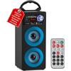 McGrey BS-20 Beachside Speaker con batteria - cassa portatile Bluetooth: radio FM, MP3 da USB/SD, ingresso AUX, batteria sostituibile, 30 preset, telecomando - Blu